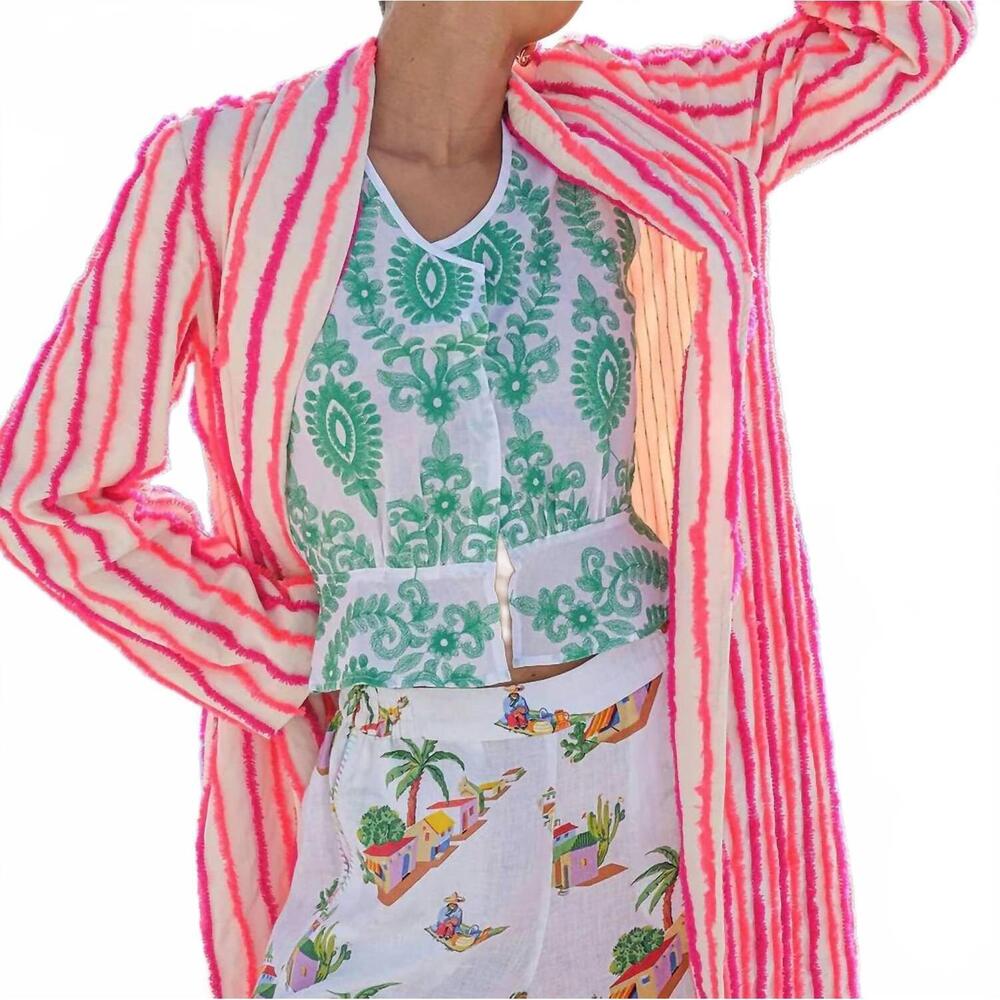 NEW NIMO WITH LOVE angelica blouse in white green ornament embroidery - Picture 5 of 6